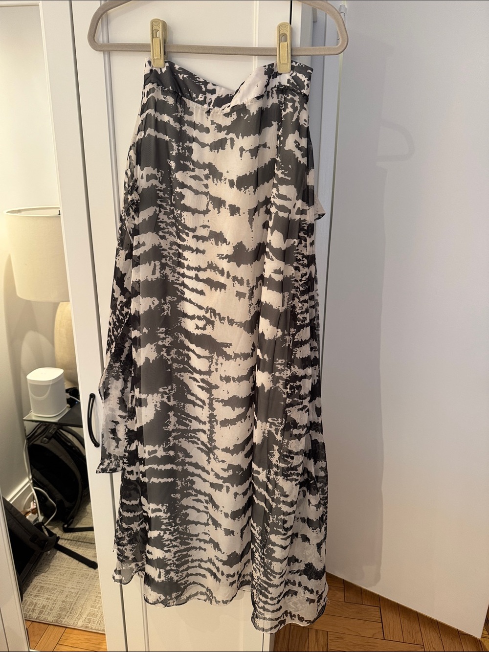 PatBO Black and White Maxi Skirt